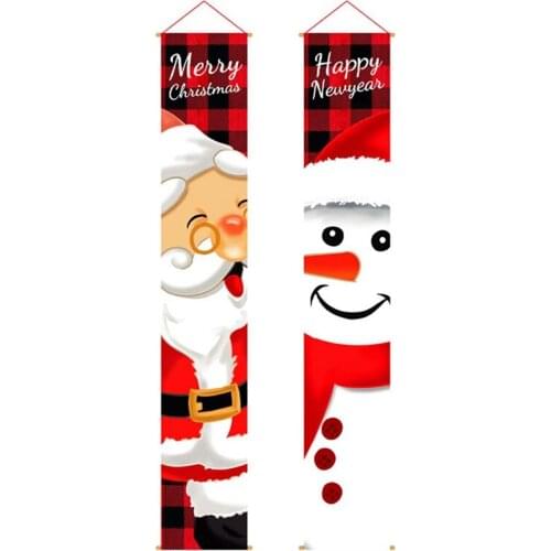 Santa Claus Christmas Door Banner Merry Christmas Decor for Home 2022 Christmas Ornament Xmas Navidad Gift New Year