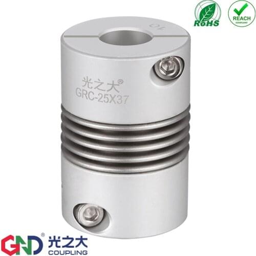 GRC Aluminum Alloy Bellows 22.5 L34 clamp series shaft couplings design for servo step motor coupler