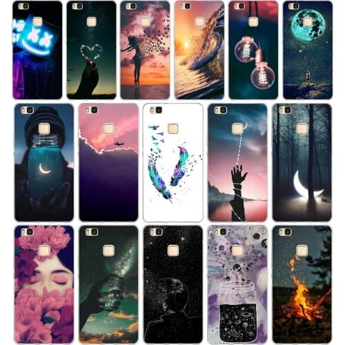 R For Cover Huawei P9 Lite Case Cute Animal Silicon Soft TPU for Funda Huawei P9 Lite Case 2016 P9 P9Lite Phone Back Cases