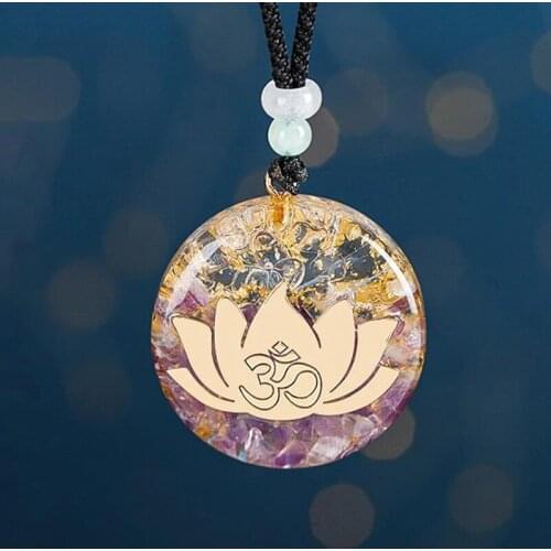 Luminous Orgonite Pendant Sri Yantra Necklace Chakra Healing Energy Necklace Meditation Jewelry Emf Protection Chakra Healing