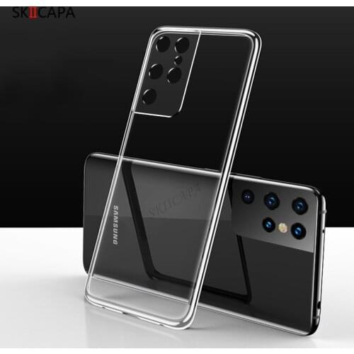 For Samsung Galaxy S21 Plus Ultra Thin Transparent Soft TPU Phone Case For Samsung S21 Ultra Camera Protection Cases Back Cover