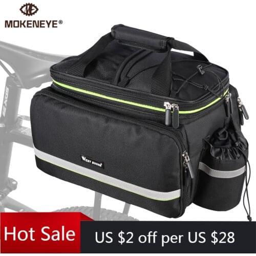 WEST BIKING Bicycle Saddle Bag 20L Large Capacity Tail Rear 3 In 1 Trunk Bag Mountain Road Luggage Carrier Bike Cycling Bags