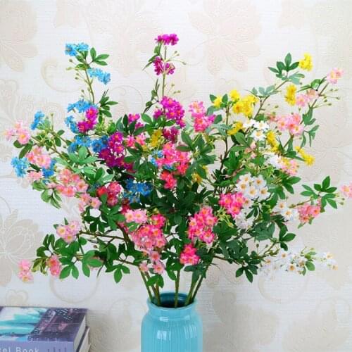 1pc artificial silk flower wishing flower branch for home display wedding party hall decoration floral arrangement material