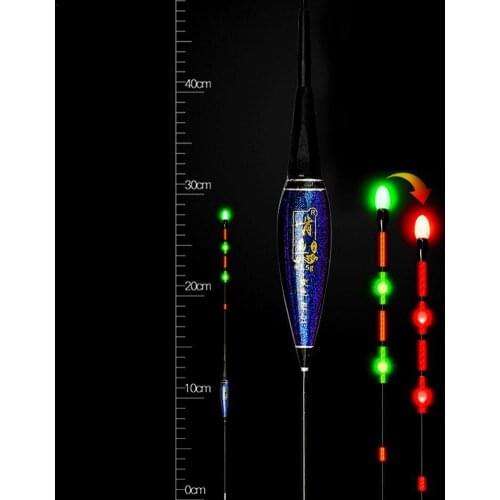 1Pcs LED Smart Fishing Float Vertical Buoy Sea Fishing Floats Microgravity Induction Electronic Drift Bite Hook Discoloration