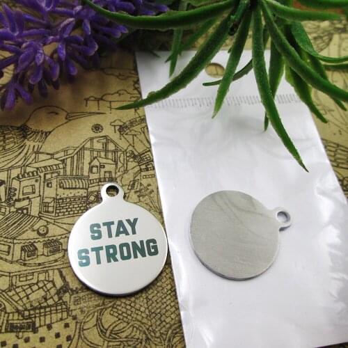20pcs--"Stay Strong"stainless steel charms 5 styles for choosing DIY Charms for necklace bracelets