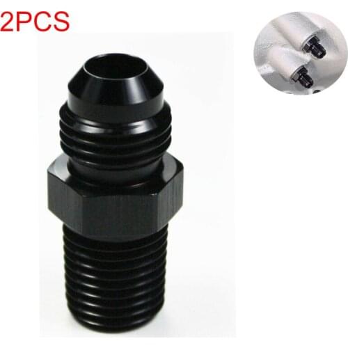 2PCS Straight Adapter 6 AN to 1/4 NPT Fitting Black HIGH QUALITY Aluminum Alloy Gearbox Joint