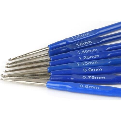 8pcs/set 0.6mm-1.75mm Small Crochet Hooks Stitches Knitting Needles Handicraft Crochet Set Hand Weave Tool Sewing Accessories