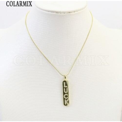 8 Pcs Rectangle Lover& luck necklace jewelry Fashion jewelry chain necklace Handmade Necklace design 7414