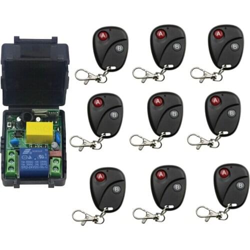 AC 220 V 1 CH wireless 1 relay remote control switch 1 Receiver +9 transmitter Universal 315MHZ/ 433MHZ