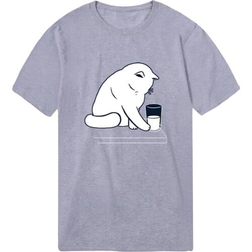 White Cats Summer Streetwear Men T-shirts Cotton Oversize Tshirt Casual Tops Tees Male Vintage Punk Style Washable Dadera Hombre