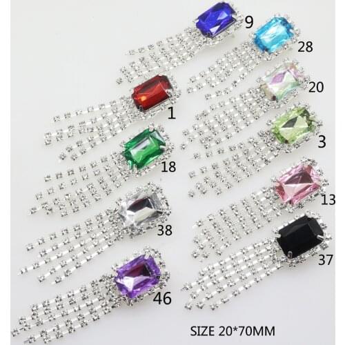 ZMASEY New 20*70MM 5Pcs/Lot Brooch Buttons Diamond For DIY Ornament Handwork Accessories Factory Mix Color Rhinestones
