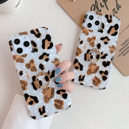 Leopard Print Stand Holder Phone Case For iPhone 11 12 11Pro Max XR XS Max X 7 8 Plus SE 2 12Pro 12Max 12 Dream Shell Back Cover