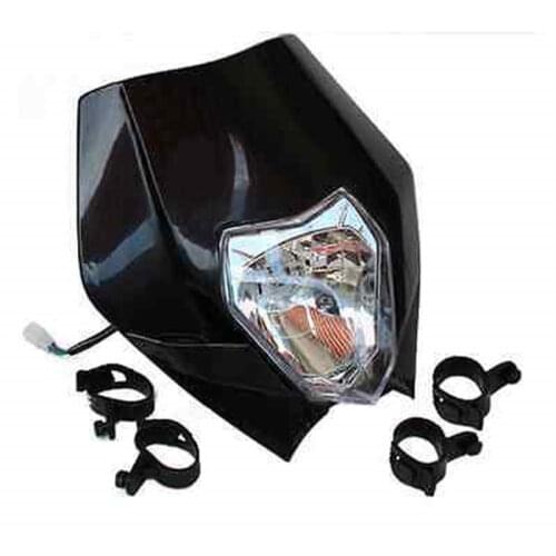Black Motorcycle Headlight Lamp For Honda Kawasaki Suzuki YamahaDirt Bike