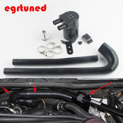 Black Aluminum Alloy Reservior Oil Catch Can Tank with radiator hose for BMW 125i 220i 228i 320i 328i 420i 428i N20 N26 oct17