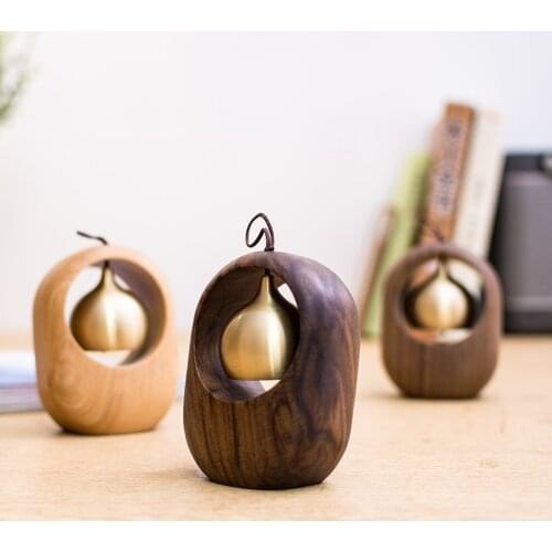 Home Decor Wood Wind Chimes Simple Solid Wood Desktop Decoration With Manual Creativity Wood Ornament Hand Playing Bell