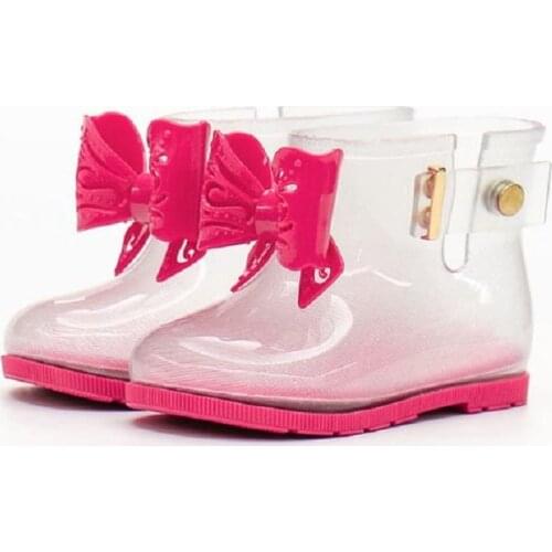 Children Rain Boots Kids Girl Fashion BowKnot Baby Girls Summer Boots For Boys Rubber Ankle Short Rainboot Cute Jelly Shoes 2020