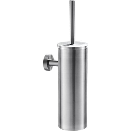 Toilet Brush for Cleaning Black Color with Stainless Steel Wall Mounted Brush Holder Chromed Finish
