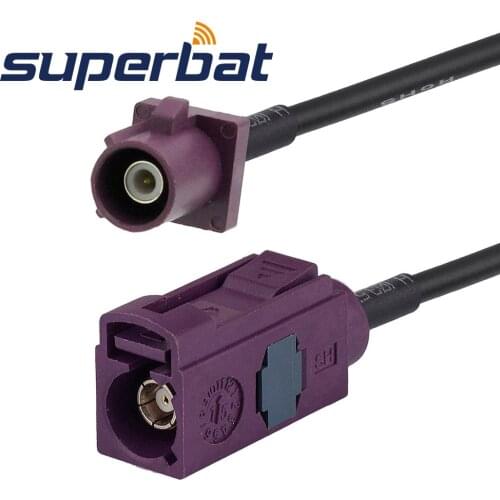 Superbat Fakra "D" Straight Jack to Fakra "D" Straight Plug Pigtail Cable for RG174 10.5m