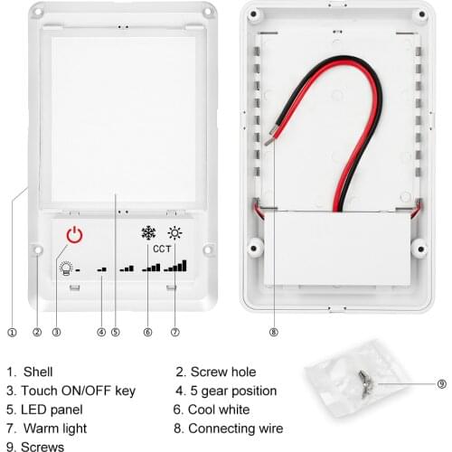 28PCS Lamp Beads LED Dome Light Car Reading Lamp Interior Light with Touch Keys for Car Vehicles Marine Boat