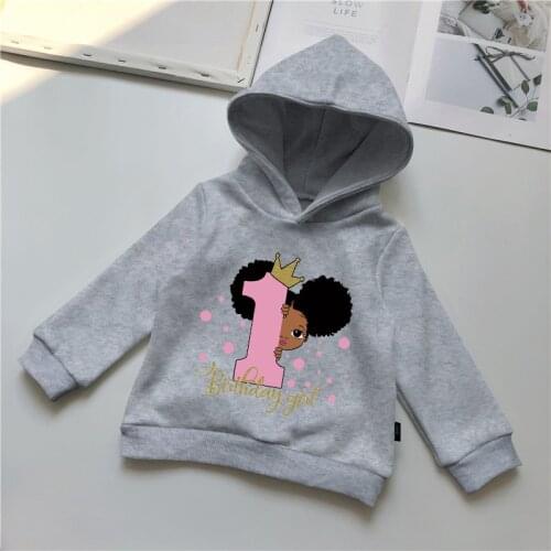 Hot Sale Spring 2021 Hoodie Brithday Black Kids Printed Girls Boys Hoodies Sweatshirts Children Clothes Hoody Teen Girls Clothes