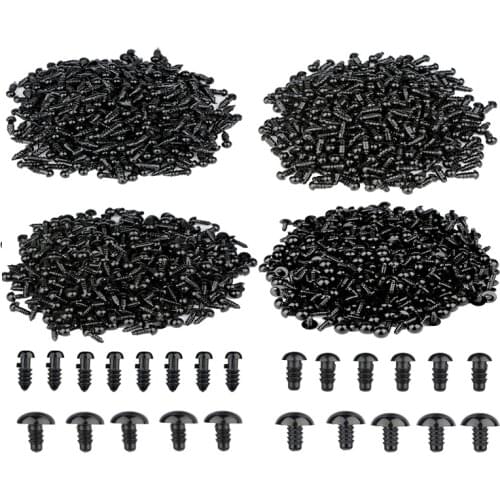 LMDZ 200Pcs/Bag Black Plastic Glass Eyes DIY Doll Toy Eyes Black Plastic Safety Eyes Puppets Animals Crafts Dolls Accessories