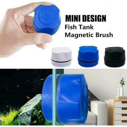 Mini Magnetic Aquarium Fish Tank Brush Algae Glass Cleaner Sponge Scrubber Tool