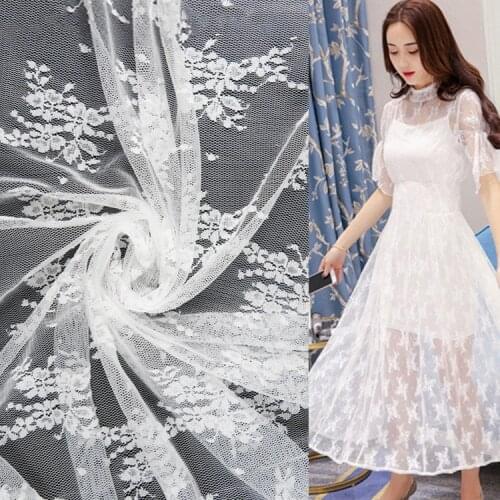 Soft nylon spandex lace fabric dense stretch mesh lace Diy Lace Embroidery Clothes evening Dress Accessories elastic lace