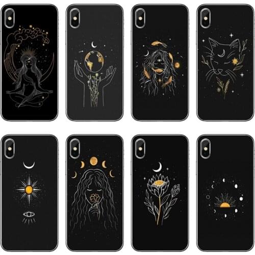 Art Sun Flowers Cat Snake Moon Soft Phone Case For Samsung Galaxy S20 Ultra S10E S10 Lite S9 S8 Plus S7 S6 Edge Note 20 10 9 8