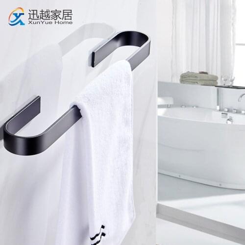 Towel Bars Wall Hanging 25-45cm Shower Rack Shoes Shelf Punch-Free Aluminum Toilet Door Holder 00TB0201 Bathroom Hanger