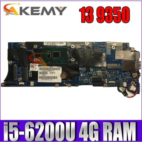 New For dell xps 13 9350 motherboard i5-6200u 2.3ghz 4gb ram 0TG3CN AAZ80 LA-C881P working good