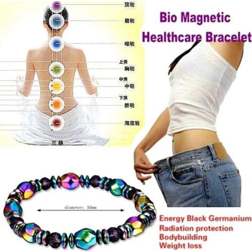 New Magnetic Energy Healing Bracelet - Colorful Hematite Chain Bracelet Unisex Magnet Health Arthritis Pain Relief Bracelets