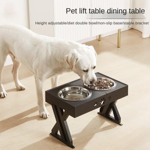 Lift Dining Table for Large Dogs Adjustable Height Table Pet Dog Bowl Anti-overturning High-foot Drinking Water for Large Pet