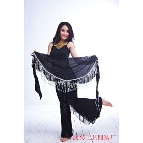 Belly Dance Belly Dance Training Clothes Accessories Sequins Tassel Belly Dance Waist Belt Hip Scarf Triangle Shawl 89