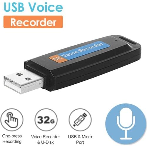 SK001 Professional Rechargeable U-Disk Portable USB Digital Audio Voice Recorder Pen Support TF Card Up to 32GB Dictaphone Flash