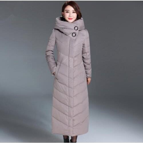 Down Winter 2020 Jacket Female Slim Warm Coat Hooded X-Long Jackets For Women Parka Thick Outerwear manteau femme WYQ813 s