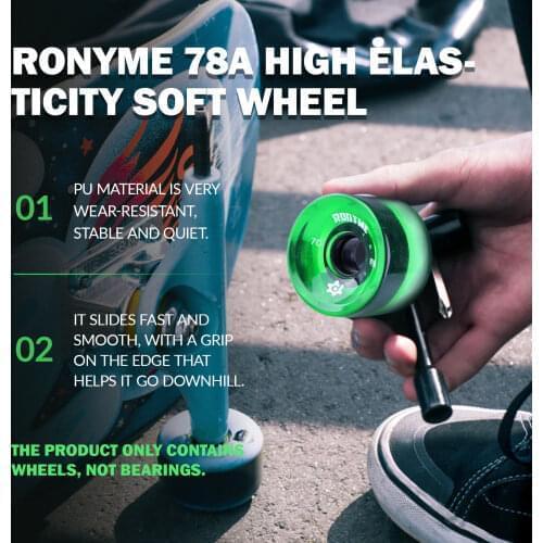 Ronyme 78A ABEC-9 Skateboard Wheels PU High Performance Longboard Roller Wheels Mini Cruiser Wheels Replacement Wheels Acces