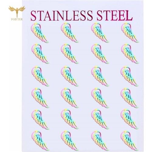 Statement Stud Earrings Womens Jewelry Girls Gift Color Stainless Steel Wing Stud Earrings Cheap Jewelry Set Wholesale