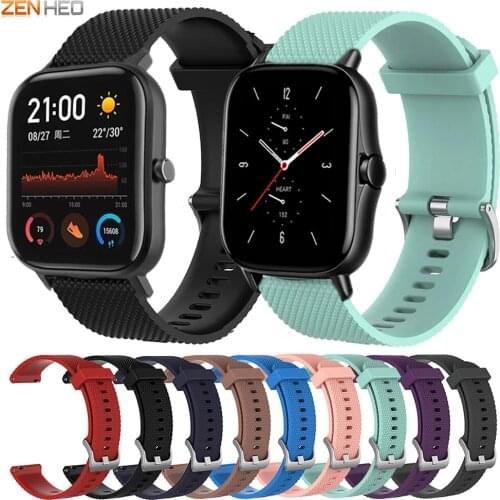 20mm Silicone Strap For Xiaomi Huami Amazfit GTS 2 2e/Bip Lite/ GTR 42mm Watchband Replacement Watch Band For Xiaomi Haylou LS02