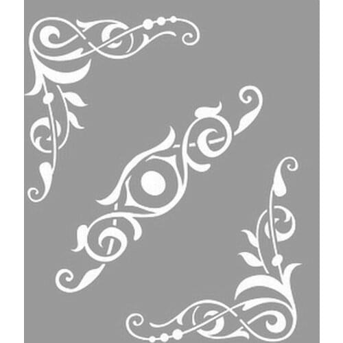 Corner and Medium Patterns Stencil Design, Painting Template 30x30 Cm, Walls, Tiles, furniture For Easy and Practical Pattern Application