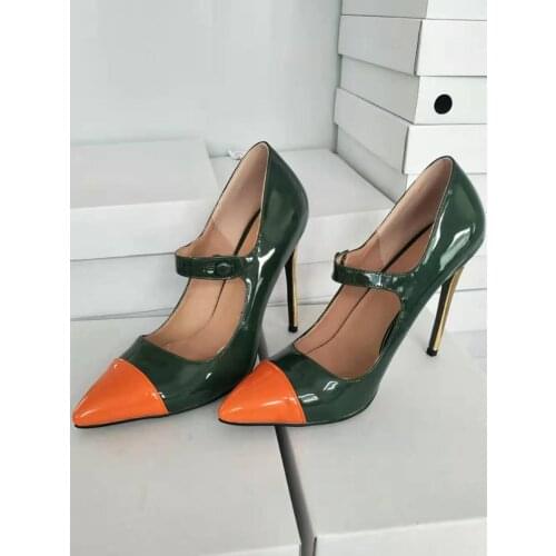 ASHIOFU Handmade Women Stiletto Heel Pumps Mary Janes Party Prom Dress Shoes Real-photos Evening Fashion Court Shoes 5-colors