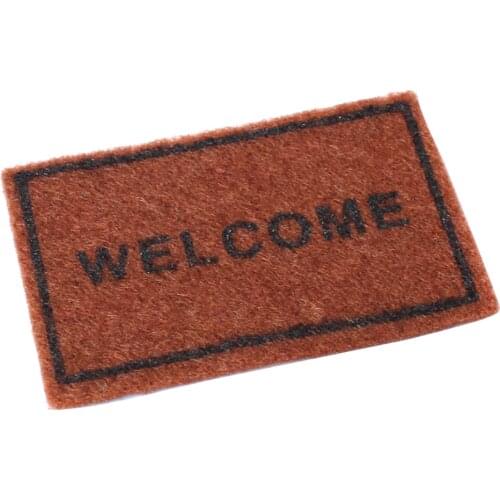 1/12 Scale Brown Welcome Floor Rug Cover Dollhouse Miniature Decoration