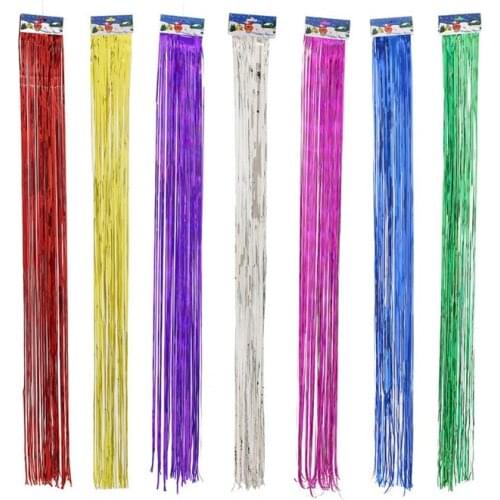 1pc 107cm Tassel rain silk curtain Ribbon Birthday Party wedding background wall decoration Anniversary Supplies Accessories