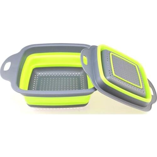 1PC Kitchen Collapsible Silicone Colander Strainer Sink Basket Cooking Water Drainager Kitchen Basket Strainer Gadget OK 0995