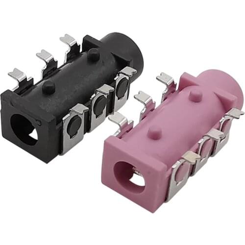 20PCS 3.5mm Female Audio Connector PJ-313D Stereo Headphone Jack SMD 6Pin SMT Audio Adapter