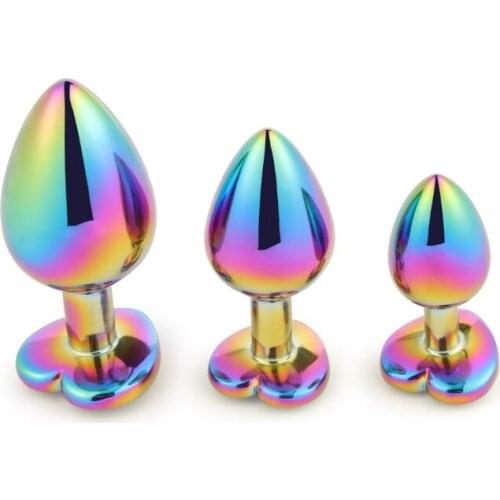 3Pcs/Set Anal Plug Heart Stainless Steel Crystal Anal Plug Removable Butt Plug Stimulator Anal Sex Toys Prostate Massager Dildos