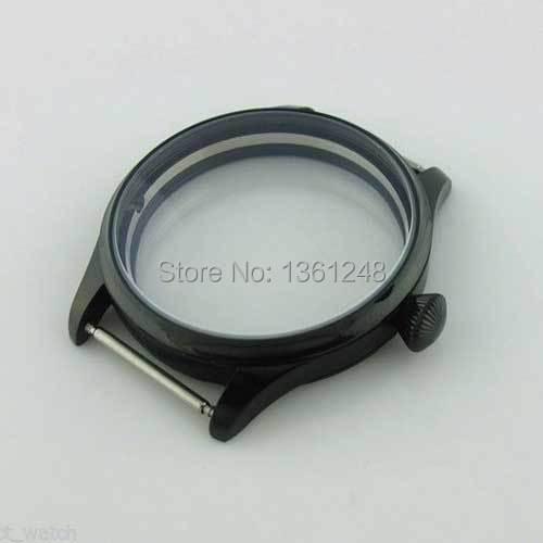 44mm Watch portuguese Classic black PVD CASE SS fit eta 6498 6497 eat movement 16