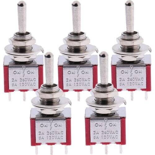 5x Silver Tip 3 Way Switch Pickup Electric Guitar/Bass Selector Toggle DPDT