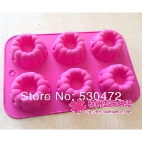 6 hole Silica gel cake mould handmade soap mould round kitchen tools