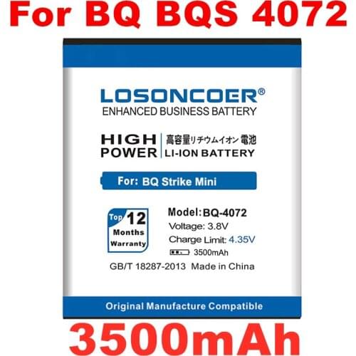 LOSONCOER 3500mAh For BQ-4072 Battery for BQ 4072 BQS 4072 BQS-4072 Strike Mini +Tracking Number
