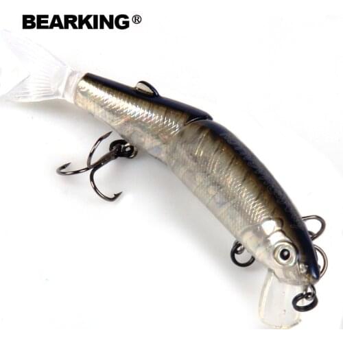 Bearking 2016good fishing lure minnow quality professional bait 11.3cm 13.7g swim bait jointed bait equipped black or white hook